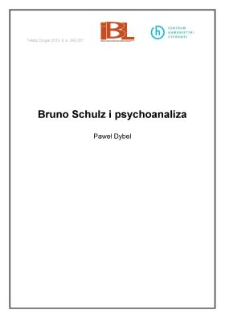 Bruno Schulz i&nbsp;psychoanaliza