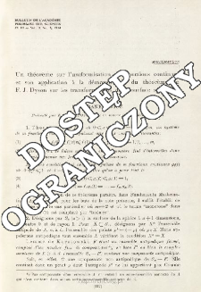 Un th&eacute;or&egrave;me sur l'uniformisation des fonctions continues et son application &agrave; la d&eacute;monstration du th&eacute;or&egrave;me de F. J. Dyson sur les transformations de la surface sph&eacute;rique