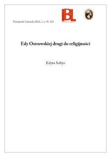 Edy Ostrowskiej drogi do religijności