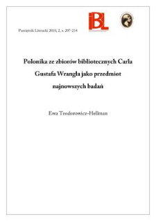 Polonika ze zbior&oacute;w bibliotecznych Carla Gustafa Wrangla jako przedmiot najnowszych badań
