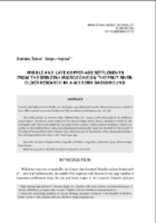 Middle and Late Copper Age settlements from the Br&icirc;nzeni microzone on the Prut river: older research in a modern background