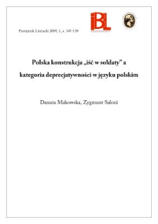 Polska konstrukcja &bdquo;iść w sołdaty&rdquo; a kategoria deprecjatywności w języku polskim