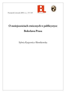 O mniejszościach etnicznych w publicystyce Bolesława Prusa