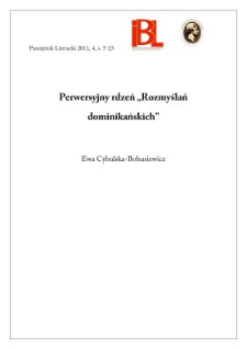 Perwersyjny rdzeń &bdquo;Rozmyślań dominikańskich&rdquo;