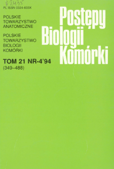Postępy biologii komórki, Tom 21 nr 4, 1994