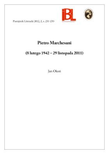 Pietro Marchesani (8 lutego 1942 &ndash; 29 listopada 2011)