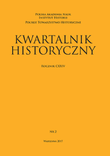 Kwartalnik Historyczny R. 124 nr 2 (2017), Strony tytułowe, Spis treści