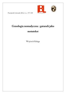 Genologia nomadyczna: gatunek jako metatekst