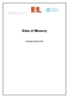 Sites and non-sites of memory