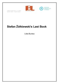 Stefan Żółkiewski’s last book