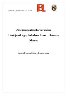 &bdquo;Noc jeanpaulowska&rdquo; u Fiodora Dostojewskiego, Bolesława Prusa i Thomasa Manna