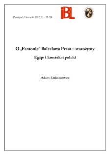 O &bdquo;Faraonie&rdquo; Bolesława Prusa &ndash; starożytny Egipt i kontekst polski