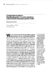 Z margines&oacute;w do centrum: "Encyklopedia gender" i inne nowe om&oacute;wienia a przemieszczanie dyscypliny gender studies