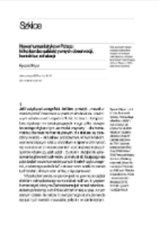 Nowa humanistyka w Polsce: kilka bardzo subiektywnych obserwacji, koniektur, refutacji
