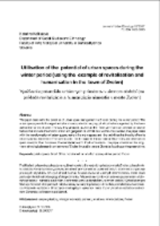 Utilisation of the potential of urban spaces during the winter period (using the example of revitalisation and humanisation in the town of Zvolen