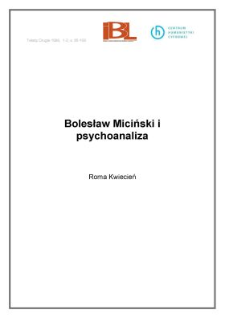 Bolesław Miciński i psychoanaliza