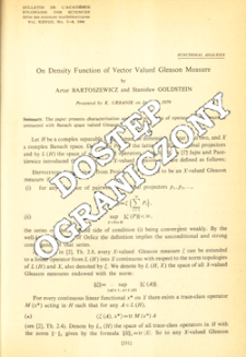 On density function of vector valued Gleason measure