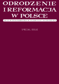 Odrodzenie i Reformacja w Polsce T. 61 (2017) Special Issue, Title pages, Contents