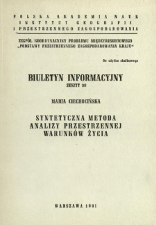 Syntetyczna metoda analizy przestrzennej warunk&oacute;w życia