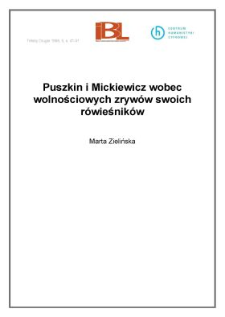 Puszkin i Mickiewicz wobec wolnościowych zrywów swoich rówieśników