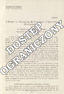 A Method for Determining the Composition of Quaternary Heteroazeotropes.