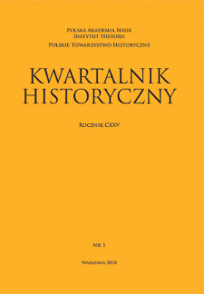 Kwartalnik Historyczny R. 125 nr 1 (2018), Strony tytułowe, Spis treści