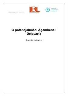 O potencjalności Agambena i Deleuze&rsquo;a