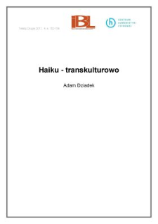 Haiku &ndash; transkulturowo