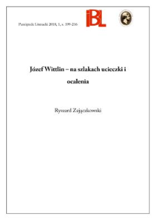 J&oacute;zef Wittlin &ndash; na szlakach ucieczki i ocalenia