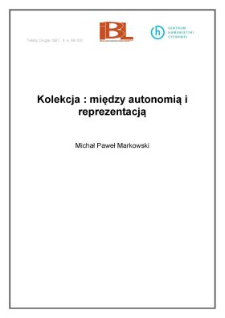 Kolekcja: między autonomią i reprezentacją