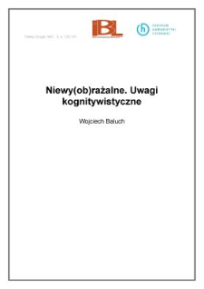 Niewy(ob)rażalne. Uwagi kognitywistyczne