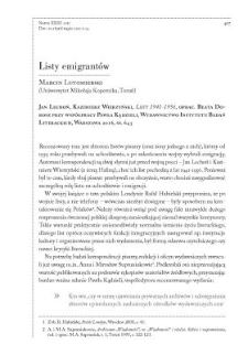 Listy emigrant&oacute;w