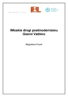 Włoskie drogi postmodernizmu Gianni Vattimo