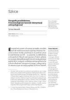 Etnografia przedtekstowa. Fenomenologiczne korzenie interpretacji antropologicznej