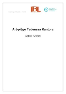 Art - piège Tadeusza Kantora