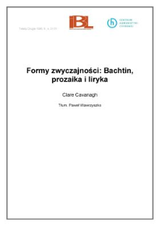 Formy zwyczajności: Bachtin, prozaika i liryka