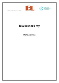 Mickiewicz i my