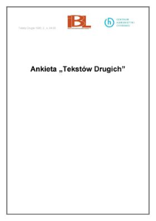 Ankieta "Tekst&oacute;w Drugich"