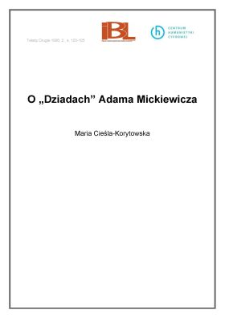 O "Dziadach" Adama Mickiewicza
