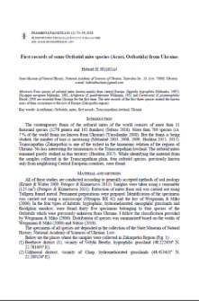 First records of some Oribatid mite species (Acari, Oribatida) from Ukraine