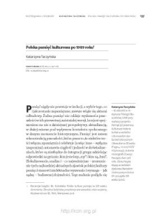 Polska pamięć kulturowa po 1989 roku
