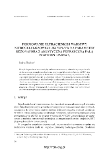 Formowanie ultracienkiej warstwy nitrocelulozowej i jej wpływ na parametry rezonatora z akustyczną poprzeczną falą powierzchniową = Formation of the ultra-thin layer and its influence on the parameters of the STW quartz resonator