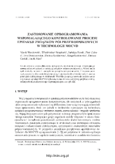 Zastosowanie oprogramowania wspomagającego kontrolowanie procesu epitaksji związk&oacute;w p&oacute;łprzewodnikowych w technologii MOCVD = The application of semiconductor epitaxy supporting software in MOCVD technology