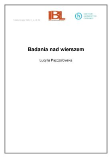 Badania nad wierszem
