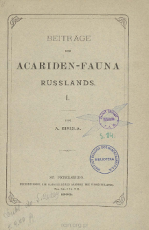 Beitr&auml;ge zur Acariden-Fauna Russlands. 1. Rhyncholophus (Macropus) plumifer n. sp.