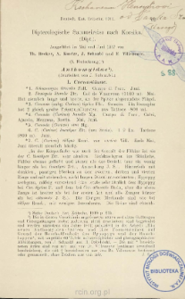 Dipterologische Sammelreise nach Korsika (Dipt.) : Ausgef&uuml;hrt im Mai und Juni 1907