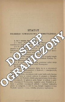 Statut Polskiego Towarzystwa Matematycznego