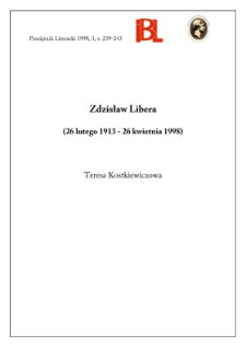 Zdzisław Libera (26 lutego 1913 - 26 kwietnia 1998)