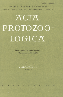 Acta Protozoologica, Vol. 18, Nr 1, Symposium on Cell Motility, Warszawa, June 26-28, 1978