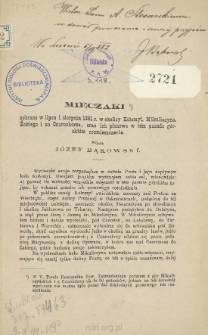 Mięczaki : zebrane w lipcu i sierpniu 1881 r. w okolicy Kołomyi, Mikuliczyna Żabiego i na Czarnohorze oraz ich pionowe w tem paśmie g&oacute;rskiem rozmieszczenie